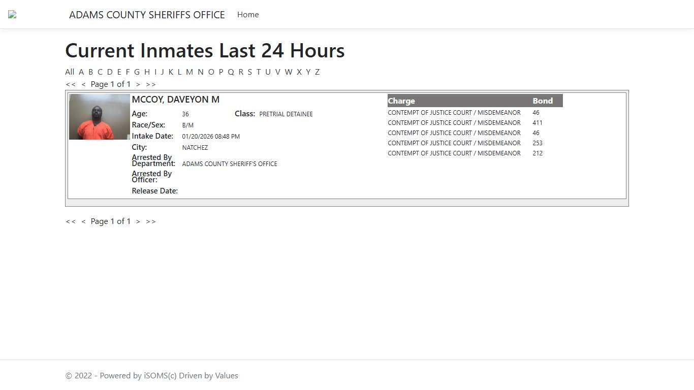 Inmates - ISOMS Portal